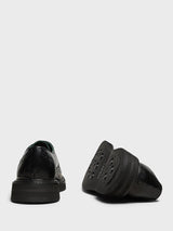 Vinny's - Officer Brogue Shoes in Black Polido Leather