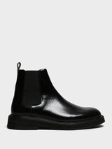 Vinny's - Officer Chelsea Boots in Black Nappa Leather