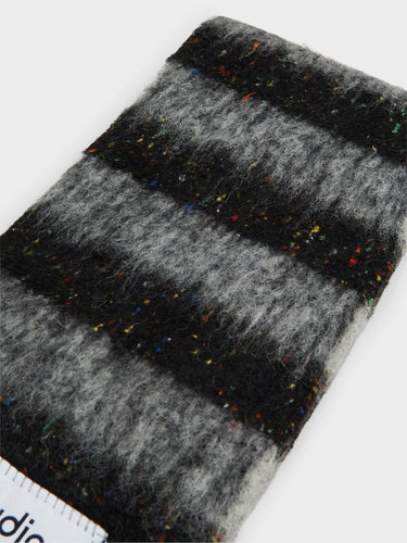 Acne Studios - Fringed Wool Skinny Scarf in Black and Grey