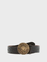 Acne Studios - Leather Logo Buckle Belt in Black and Camel