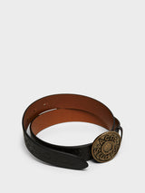 Acne Studios - Leather Logo Buckle Belt in Black and Camel