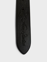Acne Studios - Leather Logo Buckle Belt in Black and Camel