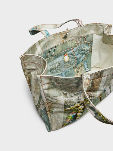 Acne Studios - Logo Shoulder Tote Bag in White and Green