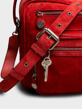 Acne Studios - Camero Camera Suede Bag in Fire Red