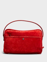 Acne Studios - Camero Camera Suede Bag in Fire Red
