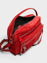 Acne Studios - Camero Camera Suede Bag in Fire Red
