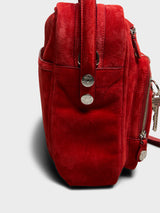 Acne Studios - Camero Camera Suede Bag in Fire Red