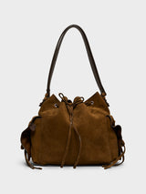 Acne Studios - Multipocket Bucket Suede Bag in Cognac Brown