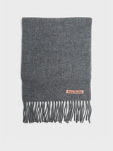 Acne Studios - Skinny Fringe Wool Scarf in Grey Melange