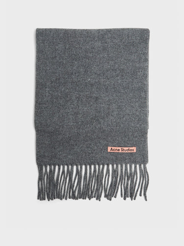 Acne Studios - Skinny Fringe Wool Scarf in Grey Melange