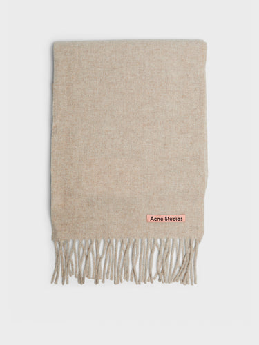 Acne Studios - Skinny Fringe Wool Scarf in Oatmeal Melange