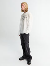 Acne Studios - Relaxed Fit Longsleeved Logo T-shirt in Dusty White