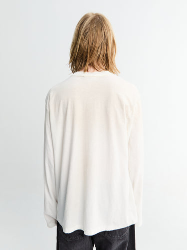 Acne Studios - Relaxed Fit Longsleeved Logo T-shirt in Dusty White