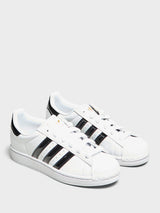 Adidas - Superstar II W Sneakers in Cloud White, Core Black and Gold Metallic