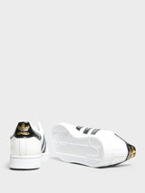 Adidas - Superstar II W Sneakers in Cloud White, Core Black and Gold Metallic