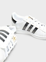 Adidas - Superstar II W Sneakers in Cloud White, Core Black and Gold Metallic