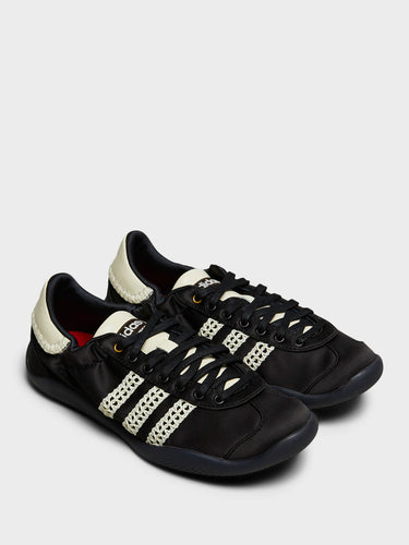Adidas - Wales Bonner Karintha Lo Satin Sneakers in Core Black, Dark Brown and Cream White