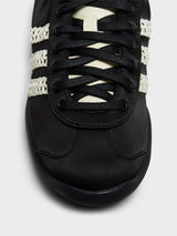 Adidas - Wales Bonner Karintha Lo Satin Sneakers in Core Black, Dark Brown and Cream White