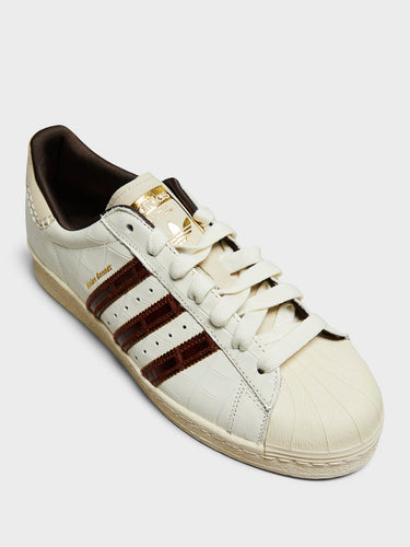 Adidas - Wales Bonner Superstar Sneakers in Wonder White, Fox Brown and Wonder White