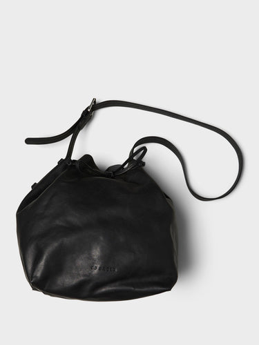 AF Agger - Leather Bucket Bag in Black