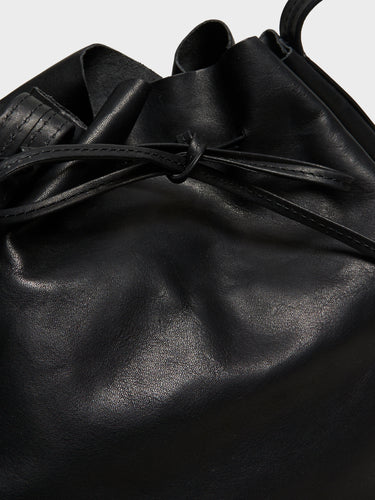 AF Agger - Leather Bucket Bag in Black