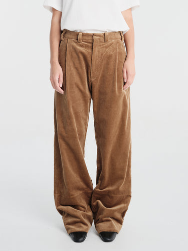 AF Agger - Corduroy Box Trousers in Tobacco