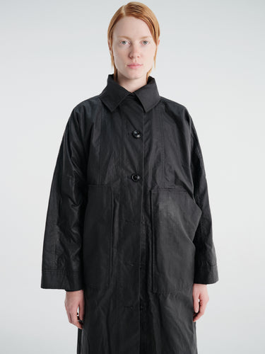 Aiayu - Jay Coat Ripstop Oilskin in Antracite