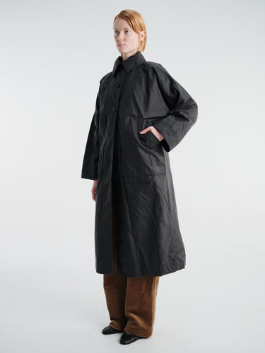 Aiayu - Jay Coat Ripstop Oilskin in Antracite