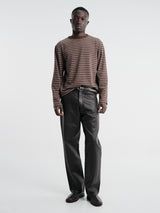 Another Aspect - Another T-Shirt 3.0 in Brown and Ecru Stripe