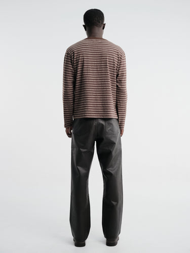 Another Aspect - Another T-Shirt 3.0 in Brown and Ecru Stripe