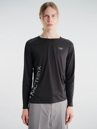 Arc'teryx - Norvan Downword Logo Longsleeve Men's T-shirt in Black