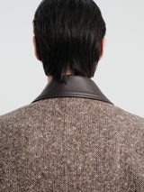 Auralee - Homespun Tweed Zip Blouson in Mix Brown