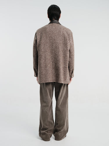 Auralee - Homespun Tweed Zip Blouson in Mix Brown