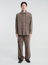 Auralee - Homespun Tweed Shirt Blouson in Mix Brown