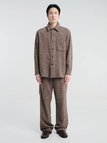 Auralee - Homespun Tweed Shirt Blouson in Mix Brown