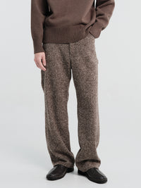 Auralee - Homespun Tweed Painter Pants in Mix Brown
