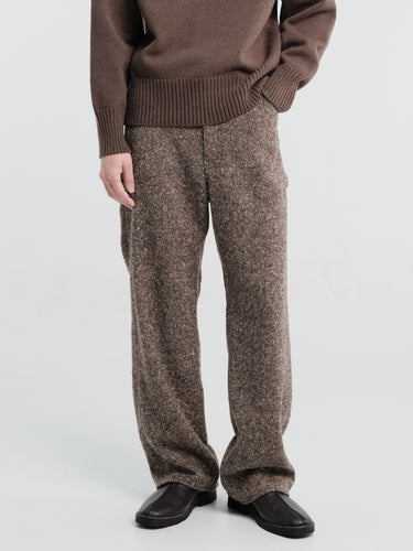 Auralee - Homespun Tweed Painter Pants in Mix Brown