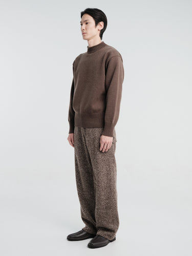 Auralee - Homespun Tweed Painter Pants in Mix Brown