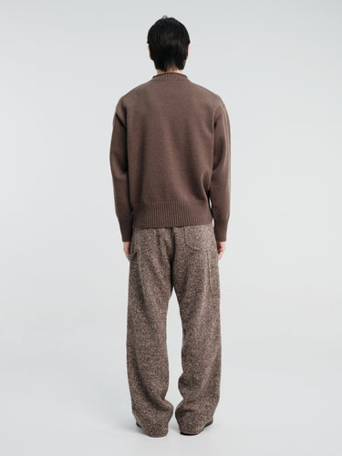 Auralee - Homespun Tweed Painter Pants in Mix Brown