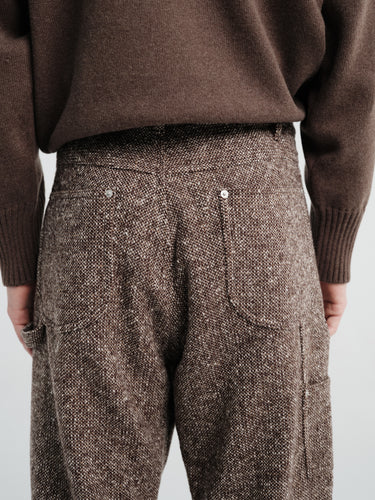 Auralee - Homespun Tweed Painter Pants in Mix Brown