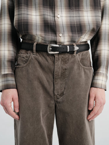 Auralee - Garment-Dyed Finx Corduroy 5P Wide Pants in Olive Brown