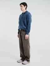 Auralee - Brushed Super Kid Mohair Knit Polo in Light Navy
