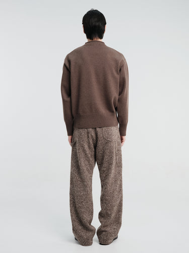Auralee - Super Fine Wool Knit Mock Neck in Top Brown