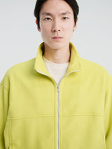 Auralee - Pure Silk Comfort Fleece Zip Blouson in Lime Yellow