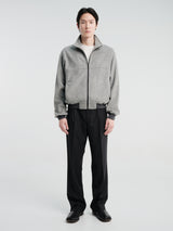Auralee - Pure Silk Comfort Fleece Zip Blouson in Top Gray