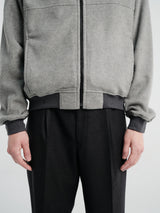 Auralee - Pure Silk Comfort Fleece Zip Blouson in Top Gray