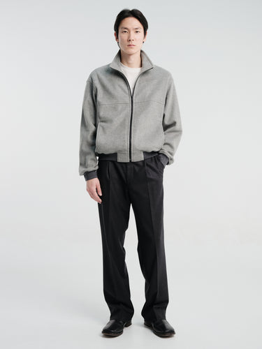 Auralee - Pure Silk Comfort Fleece Zip Blouson in Top Gray
