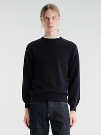 Beams Plus - Crew 9G Knit in Navy