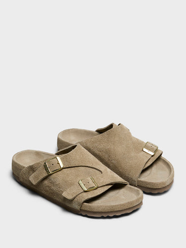 Birkenstock - Zürich Suede Narrow Sandals in Taupe