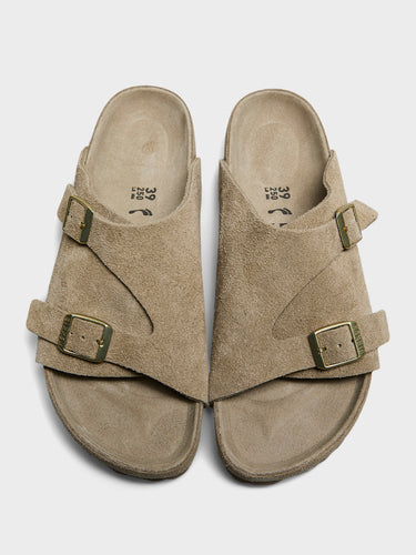 Birkenstock - Zürich Suede Narrow Sandals in Taupe